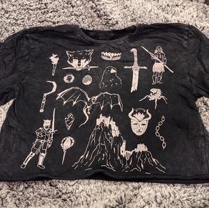 Drop Dead Game of Thrones black wash crop top